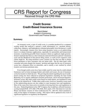 Primary view of object titled 'Credit Scores: Credit-Based Insurance Scores'.