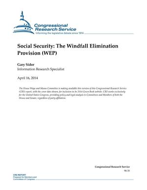 Primary view of object titled 'Social Security: The Windfall Elimination Provision (WEP)'.