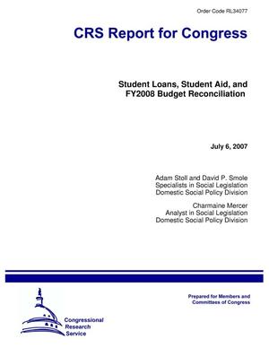 Primary view of object titled 'Student Loans, Student Aid, and FY2008 Budget Reconciliation'.