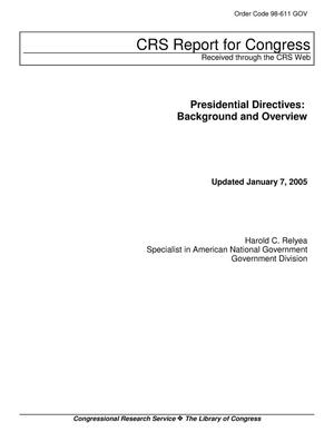 Primary view of object titled 'Presidential Directives: Background and Overview'.