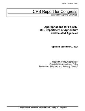 Primary view of object titled 'Appropriations for FY2002: U.S. Department of Agriculture and Related Agencies'.