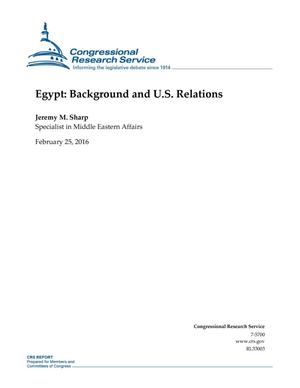 Primary view of object titled 'Egypt: Background and U.S. Relations'.