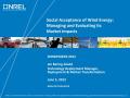 Presentation: Social Acceptance of Wind Energy: Managing and Evaluating Its Market …