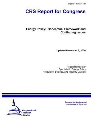 Primary view of object titled 'Energy Policy: Conceptual Framework and Continuing Issues'.
