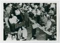 Photograph: [Gene Hall leading the One O'clock Lab Band while students dance, c. …