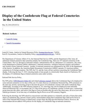Primary view of object titled 'Display of the Confederate Flag at Federal Cemeteries in the United States'.