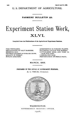 Primary view of object titled 'Experiment Station Work, [Volume] 46'.