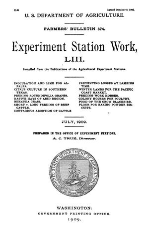 Primary view of object titled 'Experiment Station Work, [Volume] 53'.