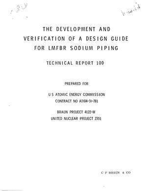 Primary view of object titled 'DEVELOPMENT AND VERIFICATION OF A DESIGN GUIDE FOR LMFBR SODIUM PIPING.'.