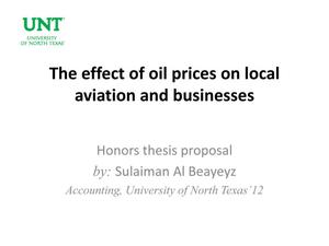 Primary view of object titled 'The effect of oil prices on local aviation and businesses'.