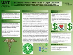 Primary view of object titled 'Socioeconomics and the Ethics of Organ Donation'.