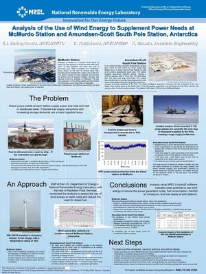 Primary view of object titled 'Analysis of the Use of Wind Energy to Supplement the Power Needs at McMurdo Station and Amundsen-Scott South Pole Station, Antarctica (Poster)'.