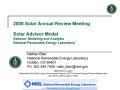 Presentation: Solar Advisor Model; Session: Modeling and Analysis