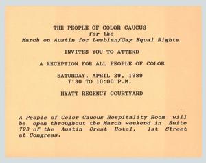 Primary view of object titled '[Flyer: The People of Color Caucus]'.