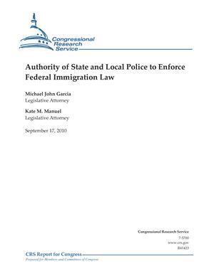 Primary view of object titled 'Authority of State and Local Police to Enforce Federal Immigration Law'.