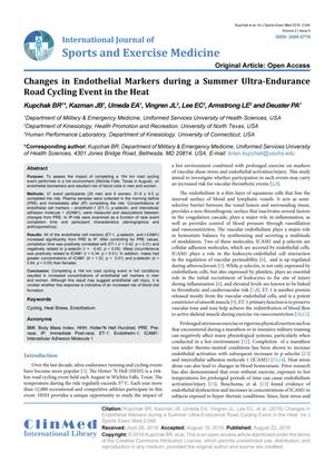 Primary view of object titled 'Changes in Endothelial Markers during a Summer Ultra-Endurance Road Cycling Event in the Heat'.