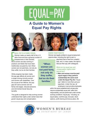 Primary view of object titled 'Equal = Pay: A Guide to Women's Equal Pay Rights'.