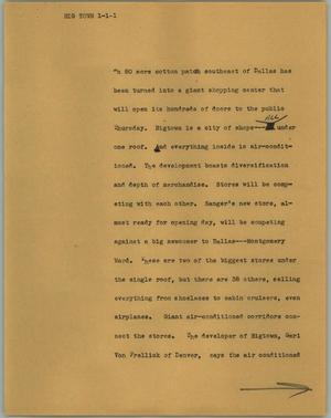 Primary view of object titled '[News Script: Big town]'.