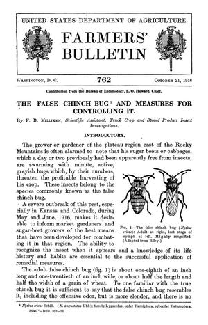 Primary view of object titled 'The False Chinch Bug and Measures for Controlling It'.