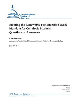 Primary view of object titled 'Meeting the Renewable Fuel Standard (RFS) Mandate for Cellulosic Biofuels: Questions and Answers'.