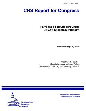 Primary view of object titled 'Farm and Food Support Under USDA's Section 32 Program'.