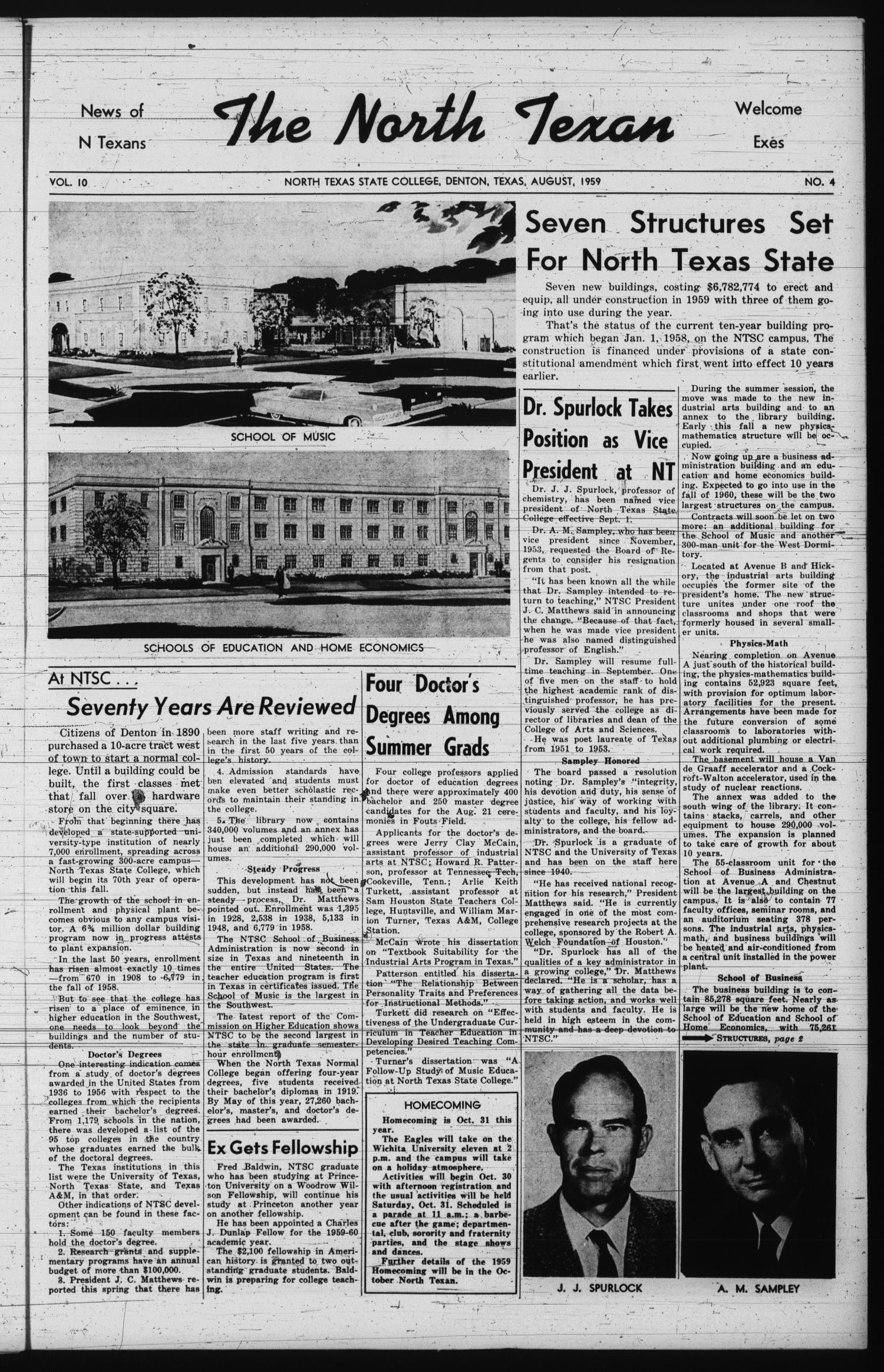 The North Texan, Volume 10, Number 4, August 1959
                                                
                                                    1
                                                