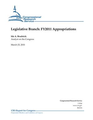 Primary view of object titled 'Legislative Branch: FY2011 Appropriations'.