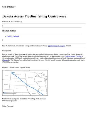 Primary view of object titled 'Dakota Access Pipeline: Siting Controversy'.
