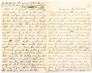 Primary view of object titled '[Letter from Matilda Dodd and Bettie Franklin to Mary Moore, January 27, 1876]'.