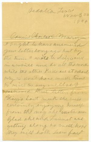 Primary view of object titled '[Letter from Laura Jernigan to Charles and Mary Moore, November 30, 1896]'.