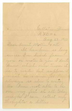 Primary view of object titled '[Letter from F. M. Griffin to Mary Moore, August 27, 1907]'.