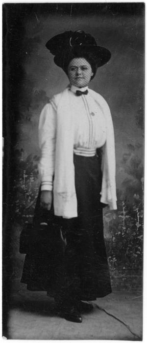 Primary view of object titled '[Full-Length Portrait of Unknown Woman]'.