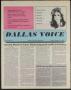 Thumbnail image of item number 1 in: 'Dallas Voice (Dallas, Tex.), Vol. 2, No. 24, Ed. 1 Friday, October 18, 1985'.