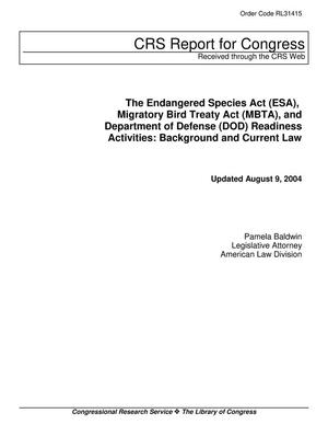 The Endangered Species Act (ESA), Migratory Bird Treaty Act (MBTA), and Department of Defense (DOD) Readiness Activities: Background and Current Law
