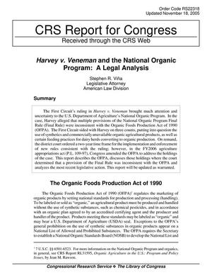 Harvey v. Veneman and the National Organic Program: A Legal Analysis