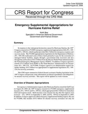 Emergency Supplemental Appropriations for Hurricane Katrina Relief