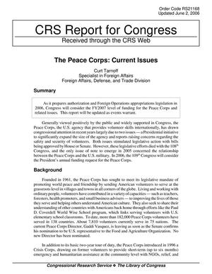 Primary view of object titled 'The Peace Corps: Current Issues'.