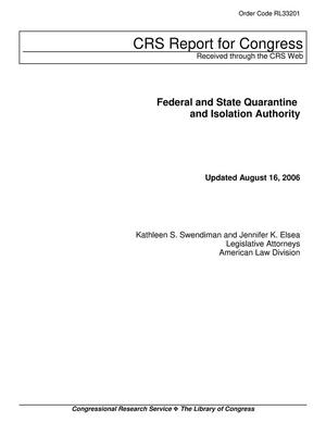 Federal and State Quarantine and Isolation Authority