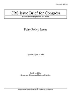 Primary view of object titled 'Dairy Policy Issues'.