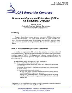 Government-Sponsored Enterprises (GSEs): An Institutional Overview