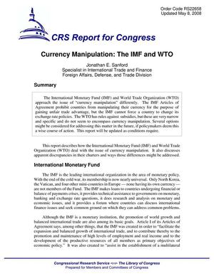Currency Manipulation: The IMF and WTO