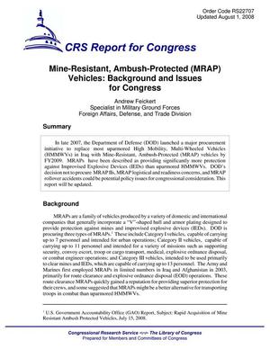 Mine-Resistant, Ambush-Protectd (MRAP) Vehicles: Background and Issues for Congress