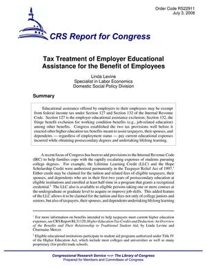 Tax Treatment of Employer Educational Assistance for the Benefit of Employees