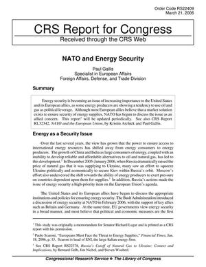 NATO and Energy Security