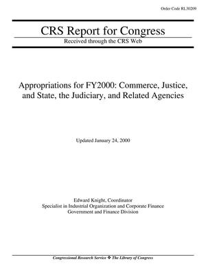 Appropriations for FY2000: Commerce, Justice, and State, the Judiciary, and Related Agencies