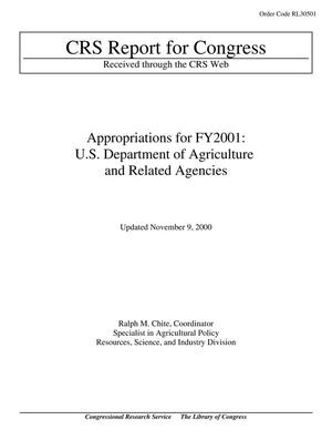 Appropriations for FY2001: U.S. Department of Agriculture and Related Agencies
