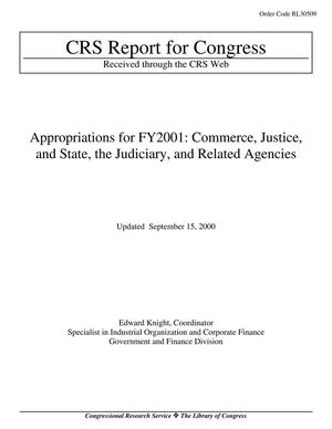 Primary view of object titled 'Appropriations for FY2001: Commerce, Justice, and State, the Judiciary, and Related Agencies'.