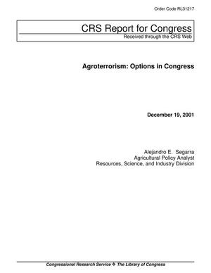 Primary view of object titled 'Agroterrorism: Options in Congress'.