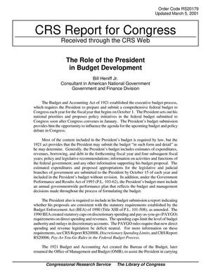 The Role of the President in Budget Development