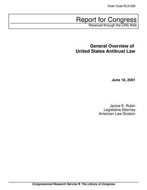 General Overview of United States Antitrust Law